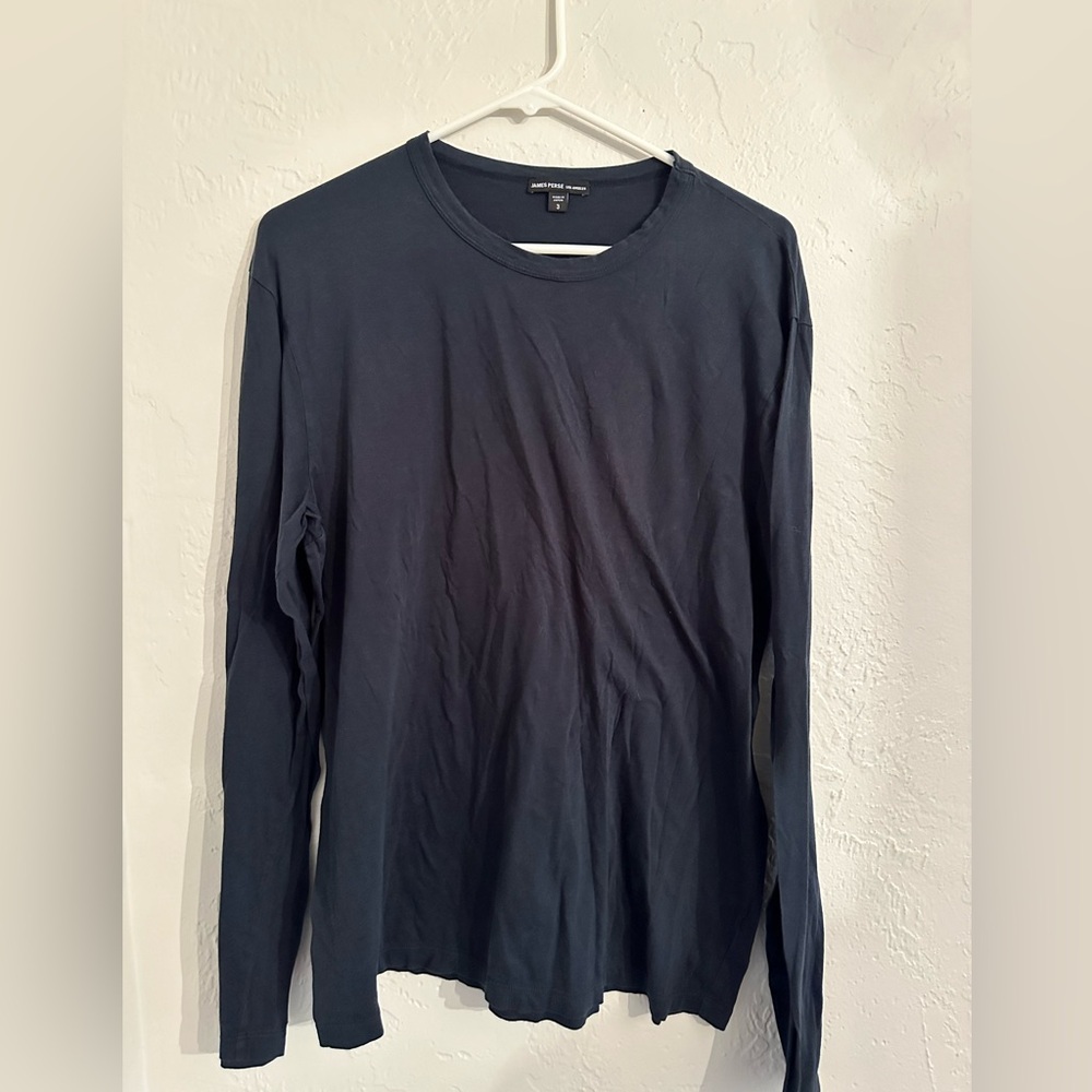 James Perse Long Sleeves Blue Shirt